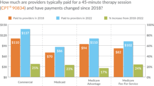 Link to infographic-Bar chart comparing provider type payments by payer type