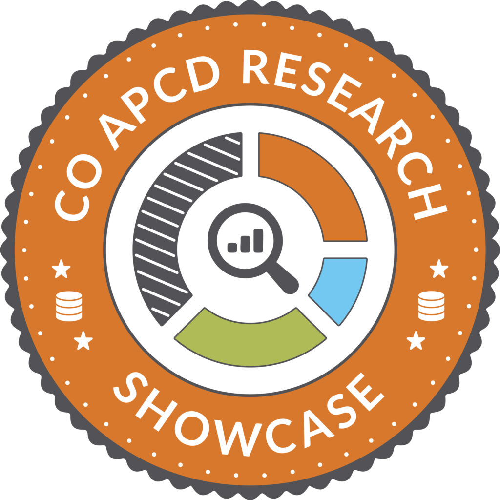 Circular CIVHC Research Showcase badge featuring a mountain design and event name.