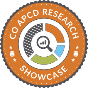 Circular CIVHC Research Showcase badge featuring a mountain design and event name.