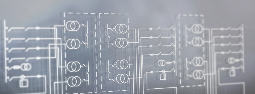 Abstract illustration of interconnected data flow and system diagrams in a digital network.